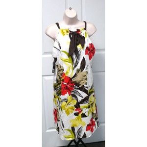 NWT Directions Belk Halter Top cotton lined floral sheath Dress Size 6 MSRP $72